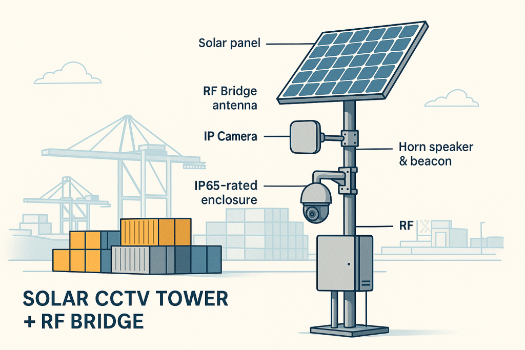 Derince–Yarımca Açık Stok Sahalarında Solar CCTV + RF Köprü Çözümleri